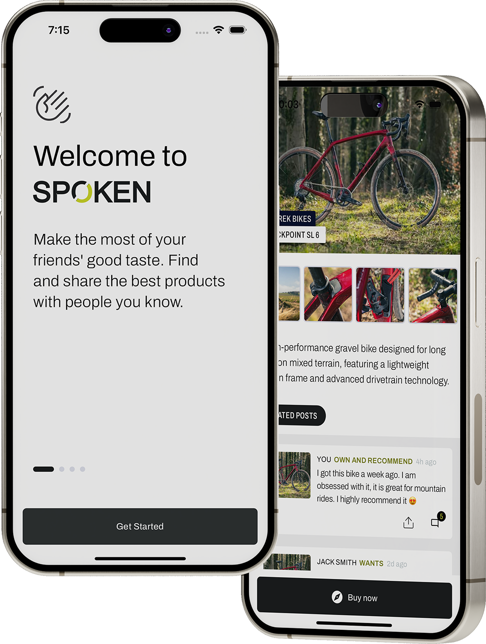 SPOKEN app screen