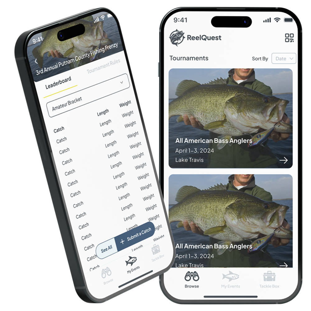ReelQuest mobile app main and booking screen